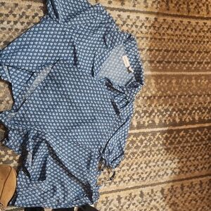 Haute Hippie Blue and White Floral Blouse